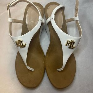 White wedge sandals